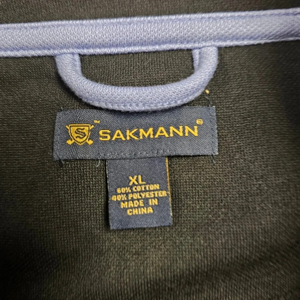 Sakmann Mens Golf Vest Black Quarter Zip Mock Neck Cotton Blend CS31-AE XL NEW